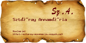 Sztáray Annamária névjegykártya