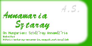 annamaria sztaray business card